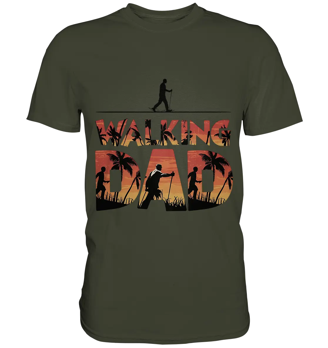 Walking Dad – Wanderlust bei Sonnenuntergang - Premium Shirt Bright Lights Arts