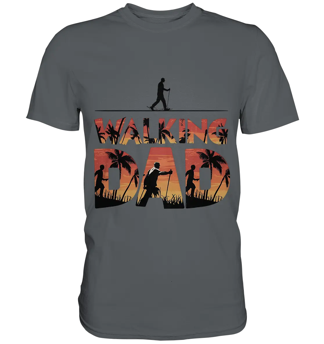 Walking Dad – Wanderlust bei Sonnenuntergang - Premium Shirt Bright Lights Arts