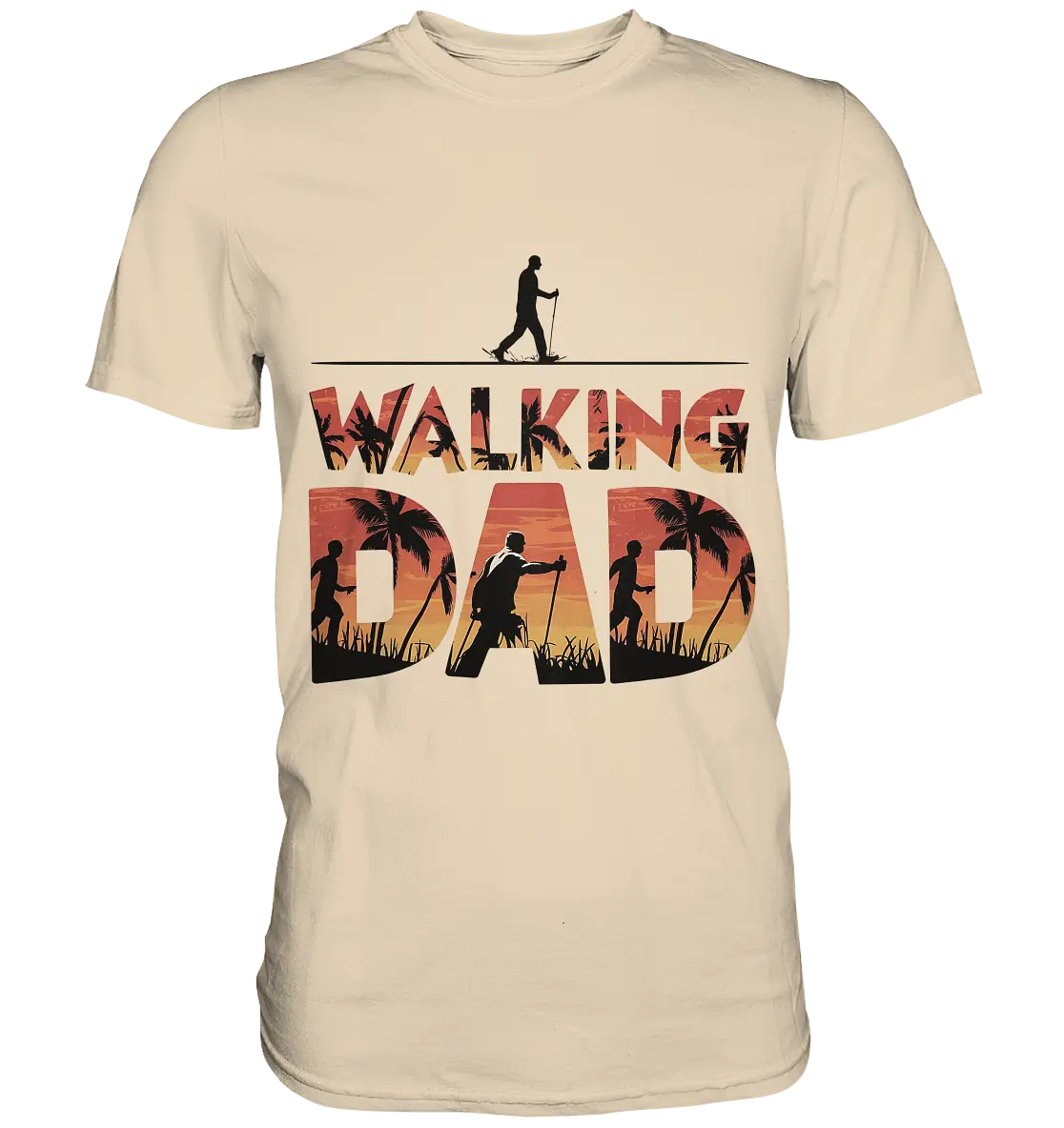 Walking Dad – Wanderlust bei Sonnenuntergang - Premium Shirt Bright Lights Arts