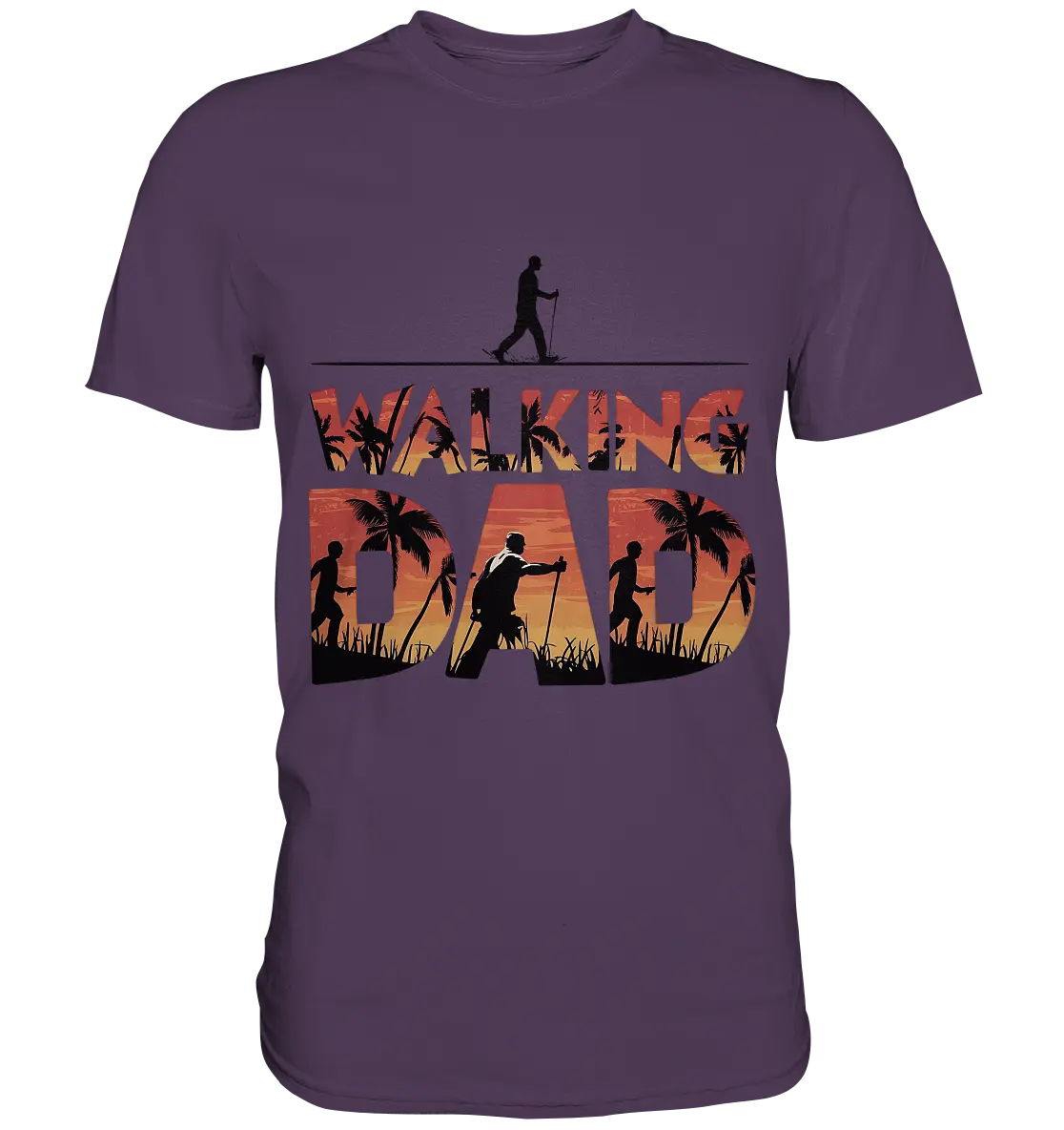 Walking Dad – Wanderlust bei Sonnenuntergang - Premium Shirt Bright Lights Arts
