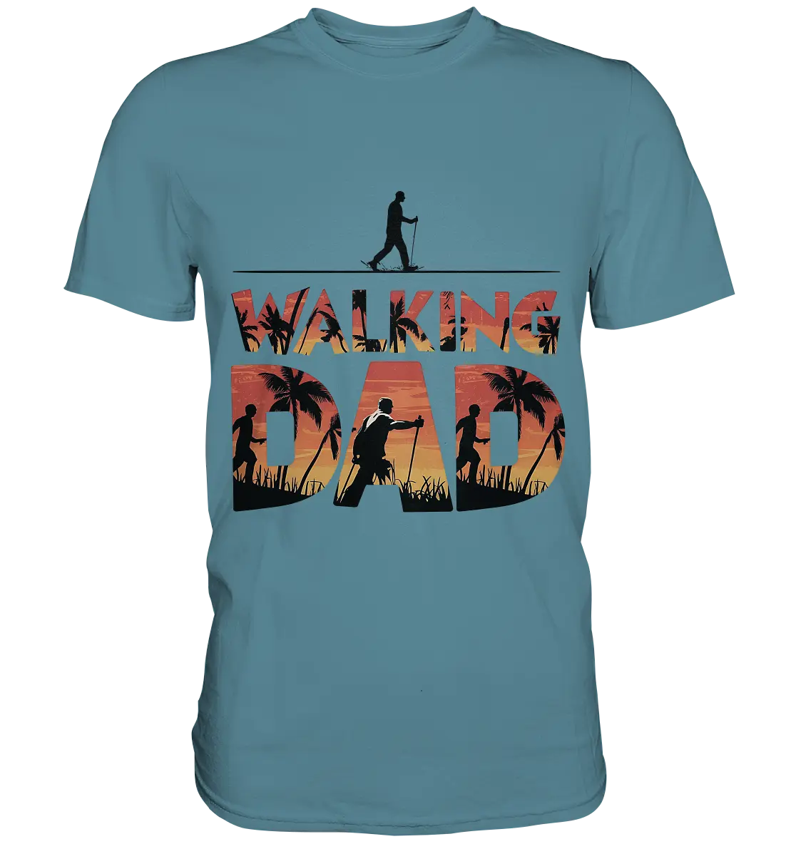 Walking Dad – Wanderlust bei Sonnenuntergang - Premium Shirt Bright Lights Arts