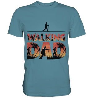 Walking Dad – Wanderlust bei Sonnenuntergang - Premium Shirt Bright Lights Arts