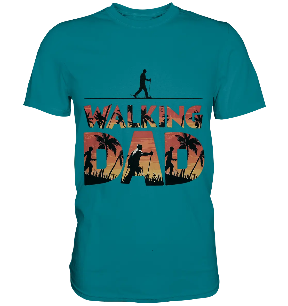 Walking Dad – Wanderlust bei Sonnenuntergang - Premium Shirt Bright Lights Arts