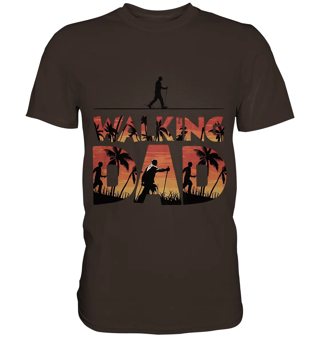 Walking Dad – Wanderlust bei Sonnenuntergang - Premium Shirt Bright Lights Arts