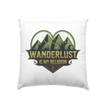 Wanderlust Is My Religion - Berg & Herz - Kissen 40x40cm Bright Lights Arts