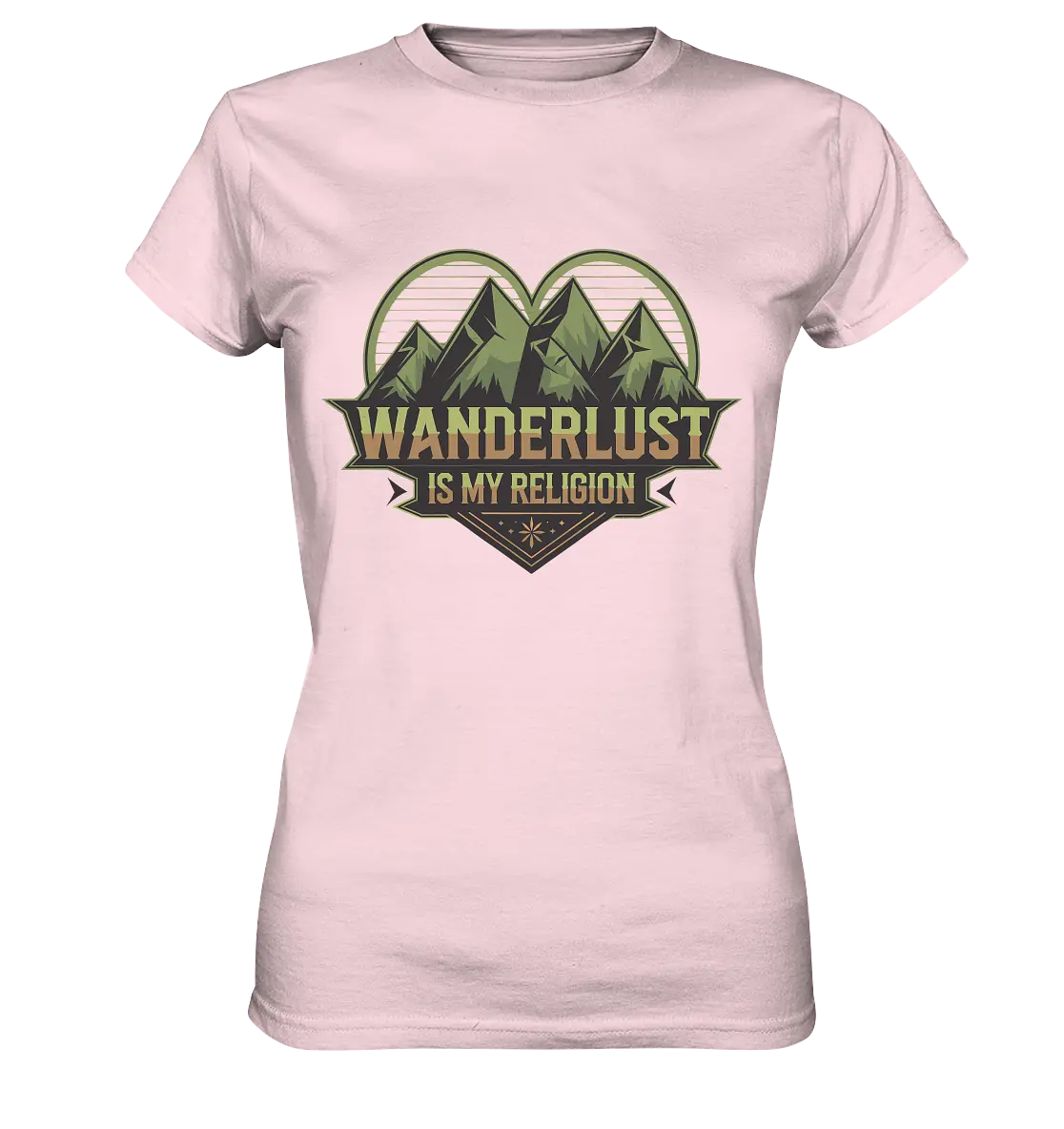 Wanderlust Is My Religion - Berg & Herz - Ladies Premium Shirt Bright Lights Arts