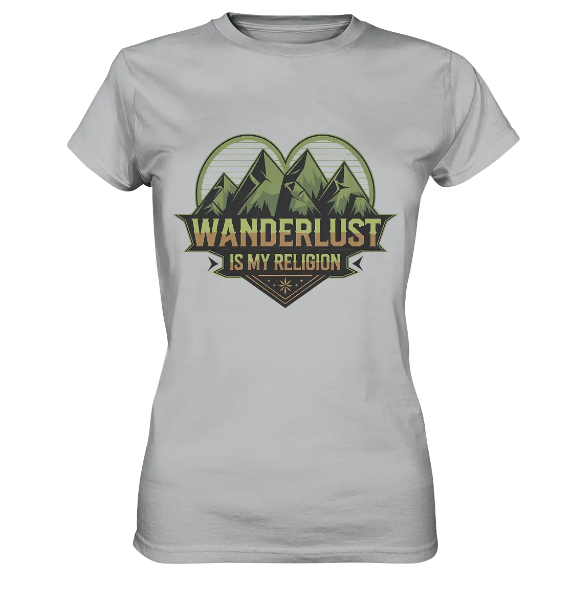 Wanderlust Is My Religion - Berg & Herz - Ladies Premium Shirt Bright Lights Arts
