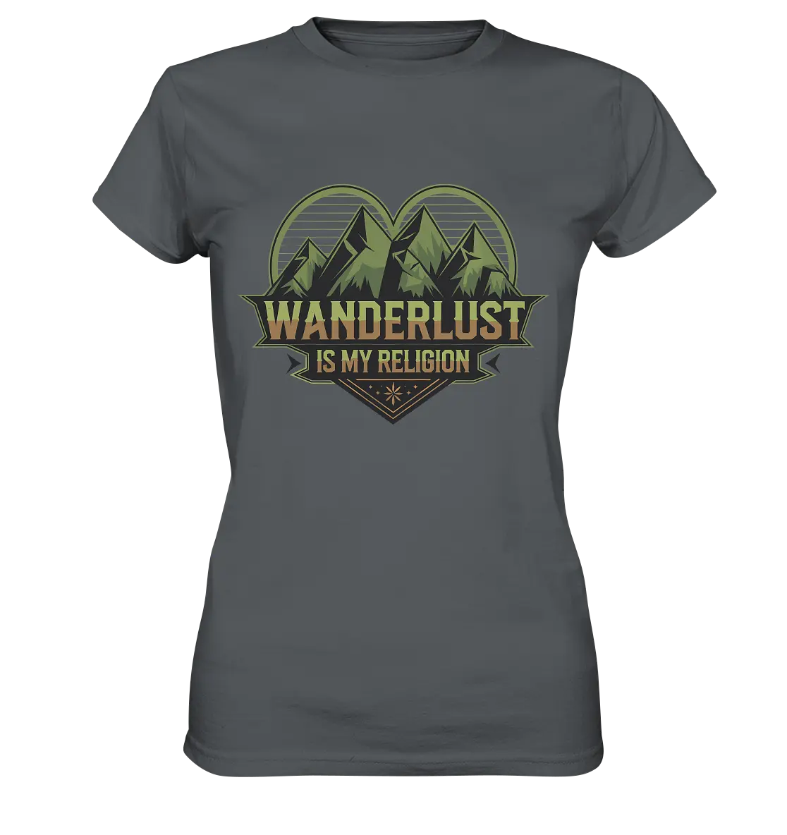 Wanderlust Is My Religion - Berg & Herz - Ladies Premium Shirt Bright Lights Arts