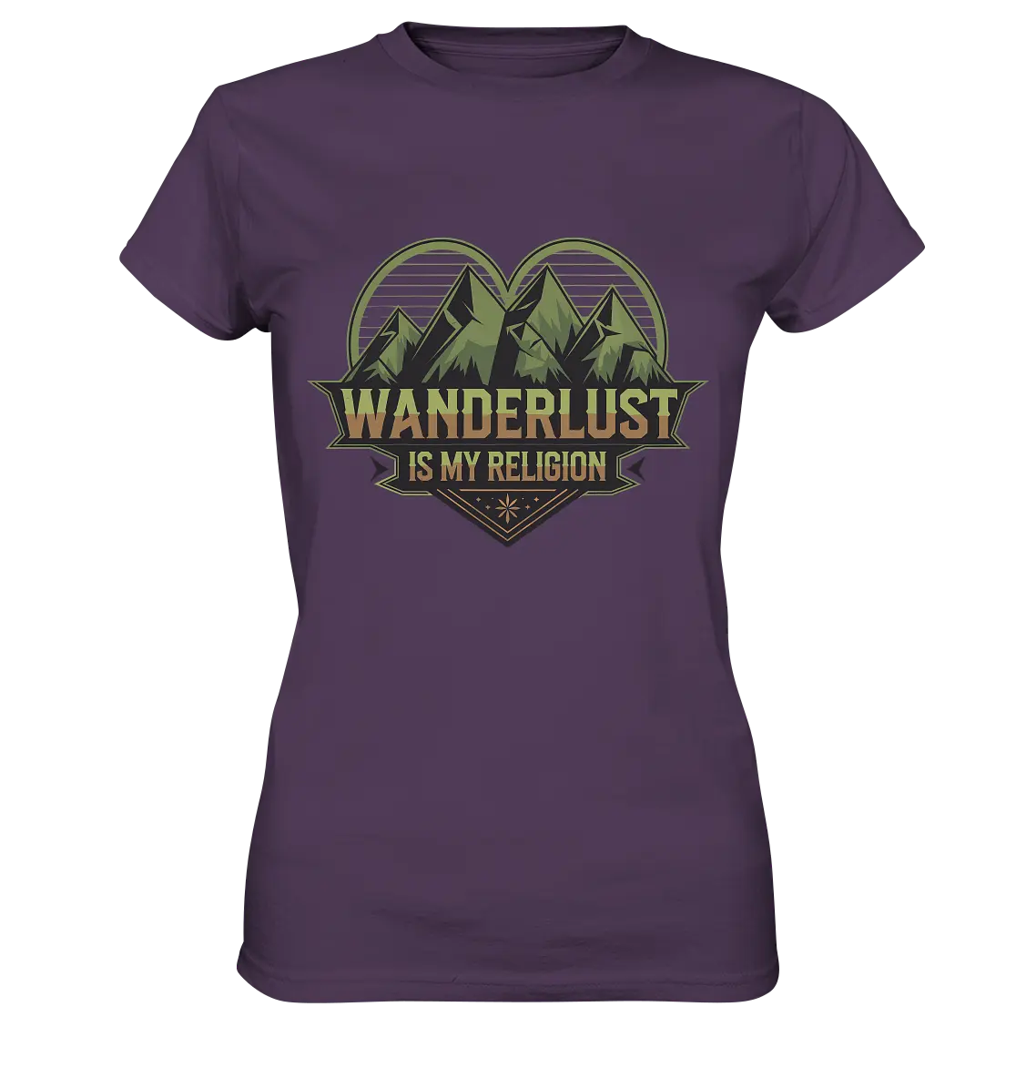 Wanderlust Is My Religion - Berg & Herz - Ladies Premium Shirt Bright Lights Arts