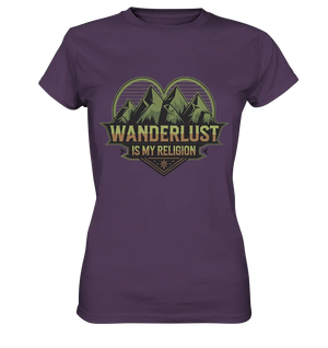 Wanderlust Is My Religion - Berg & Herz - Ladies Premium Shirt Bright Lights Arts
