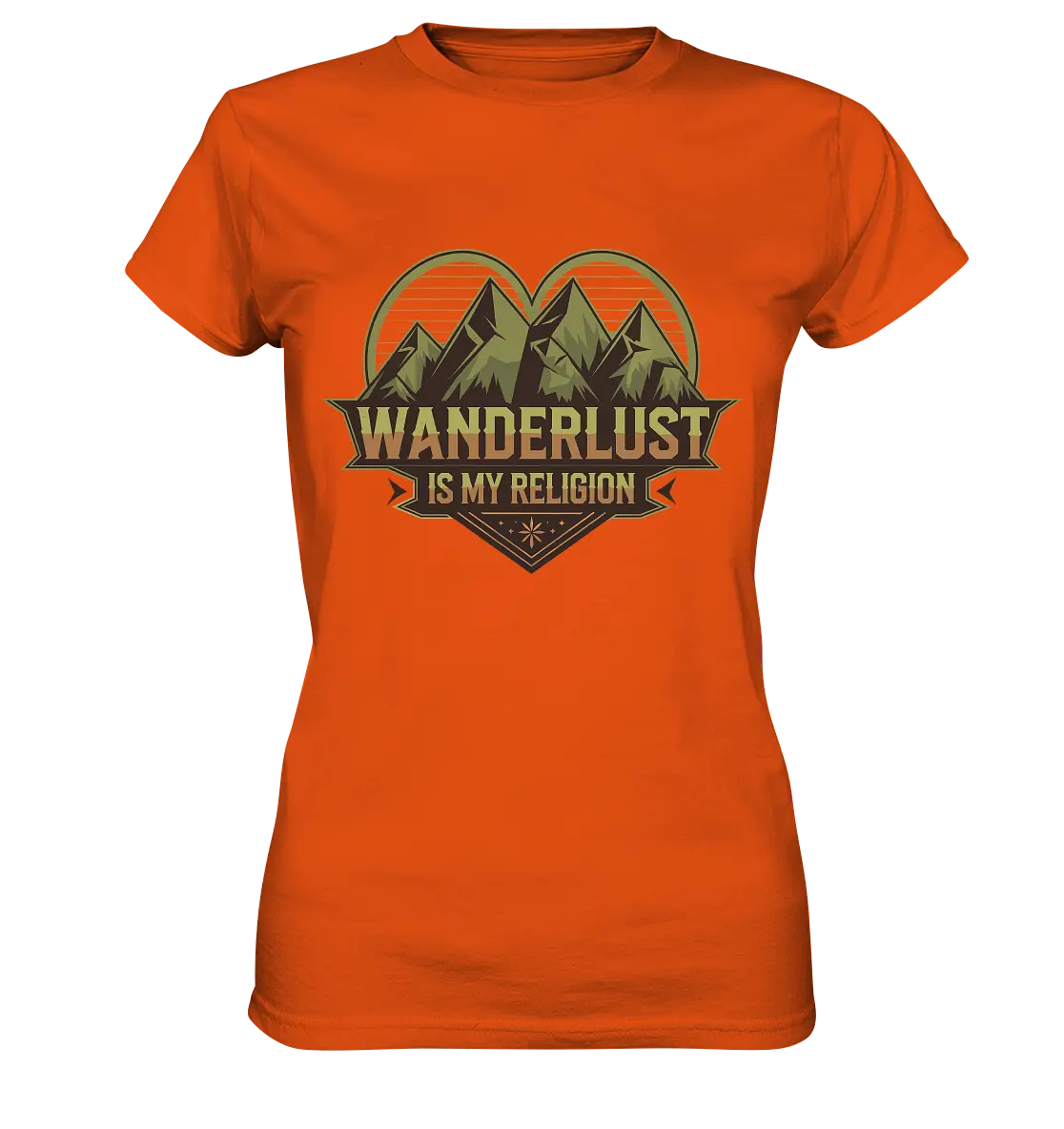 Wanderlust Is My Religion - Berg & Herz - Ladies Premium Shirt Bright Lights Arts