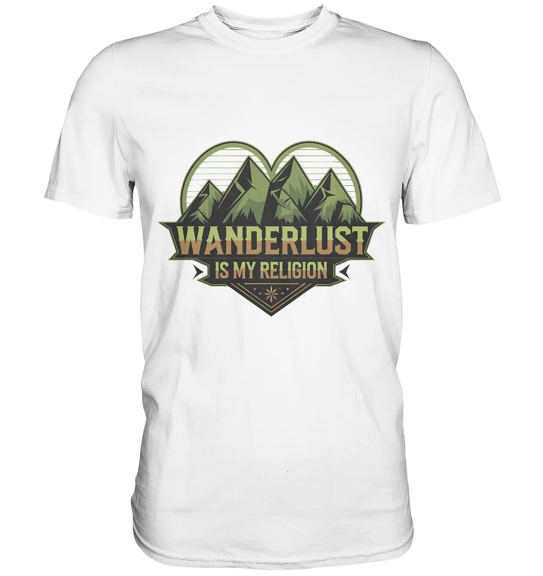 Wanderlust Is My Religion - Berg & Herz - Premium Shirt Bright Lights Arts