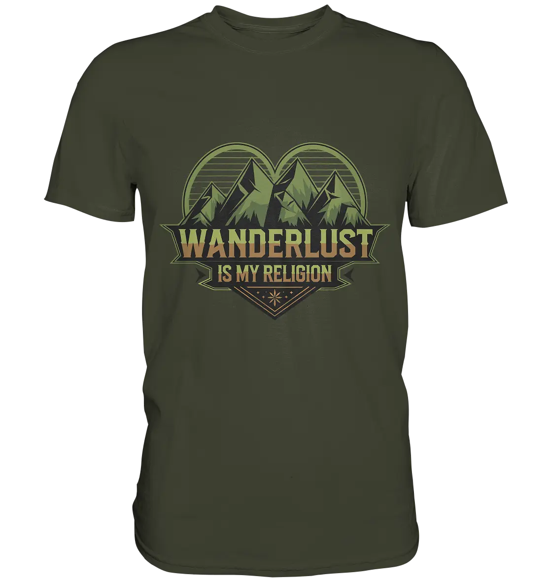 Wanderlust Is My Religion - Berg & Herz - Premium Shirt Bright Lights Arts