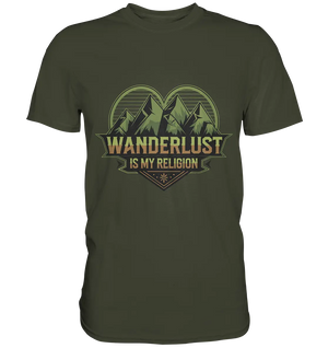 Wanderlust Is My Religion - Berg & Herz - Premium Shirt Bright Lights Arts