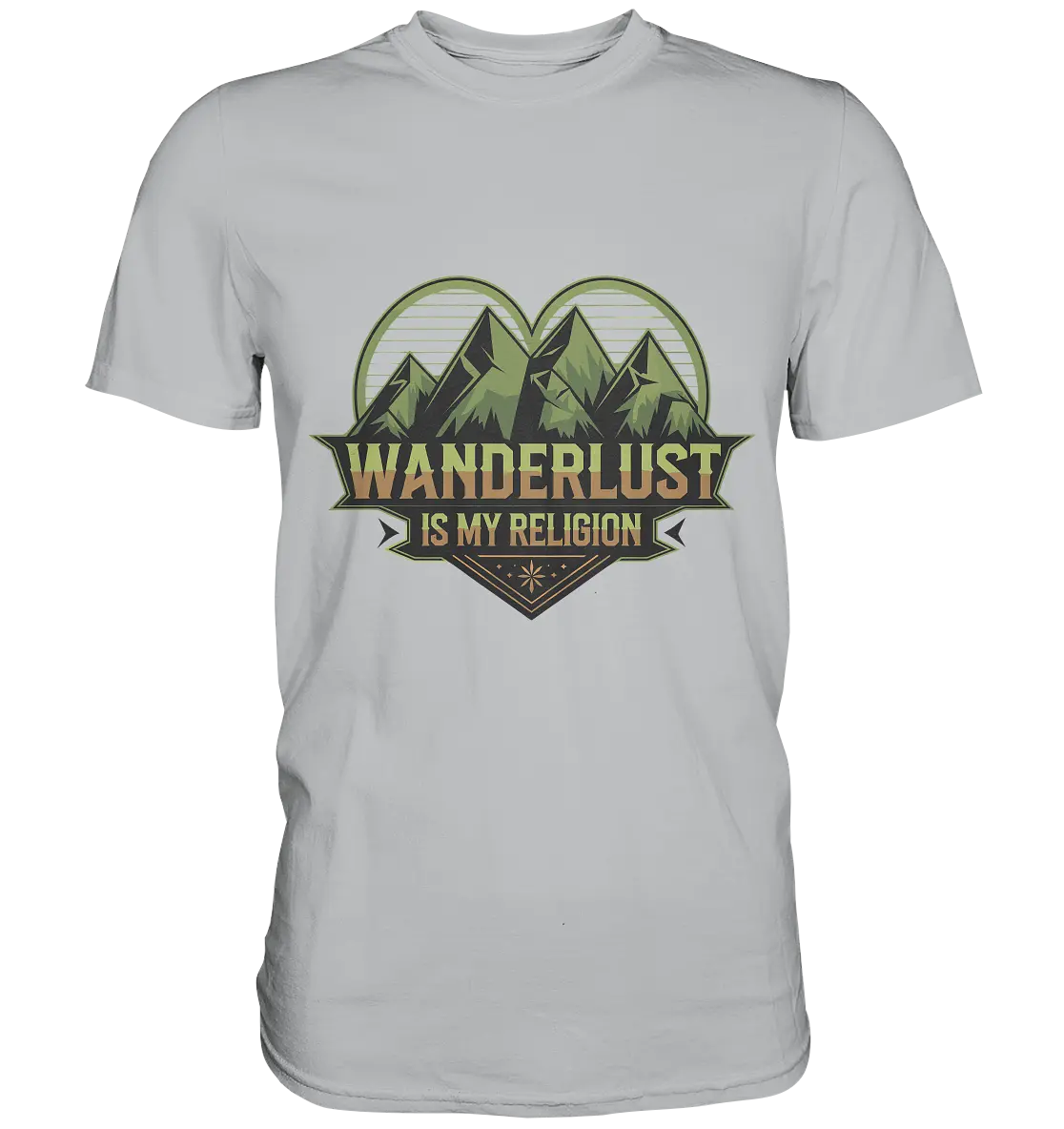 Wanderlust Is My Religion - Berg & Herz - Premium Shirt Bright Lights Arts