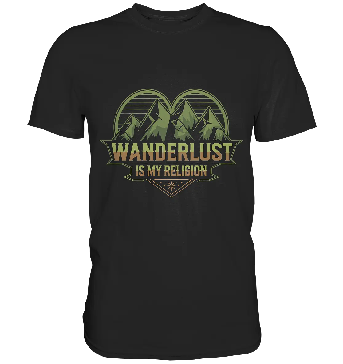 Wanderlust Is My Religion - Berg & Herz - Premium Shirt Bright Lights Arts