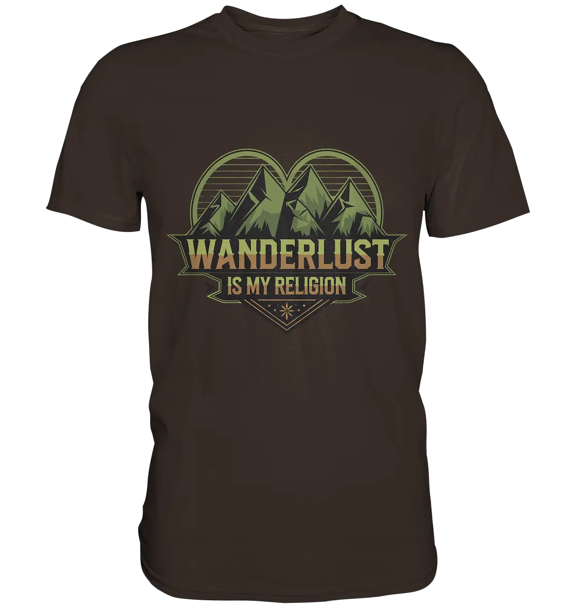 Wanderlust Is My Religion - Berg & Herz - Premium Shirt Bright Lights Arts