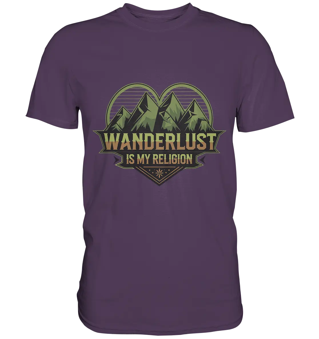 Wanderlust Is My Religion - Berg & Herz - Premium Shirt Bright Lights Arts