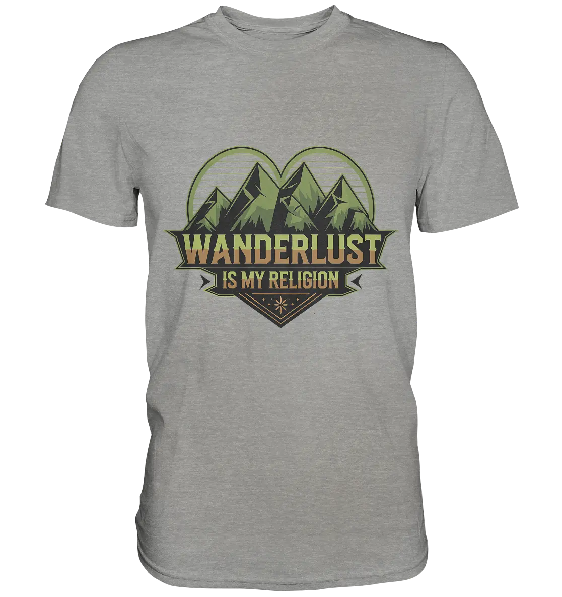 Wanderlust Is My Religion - Berg & Herz - Premium Shirt Bright Lights Arts