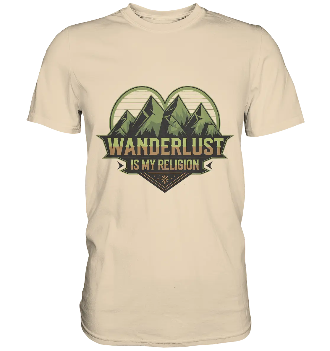 Wanderlust Is My Religion - Berg & Herz - Premium Shirt Bright Lights Arts