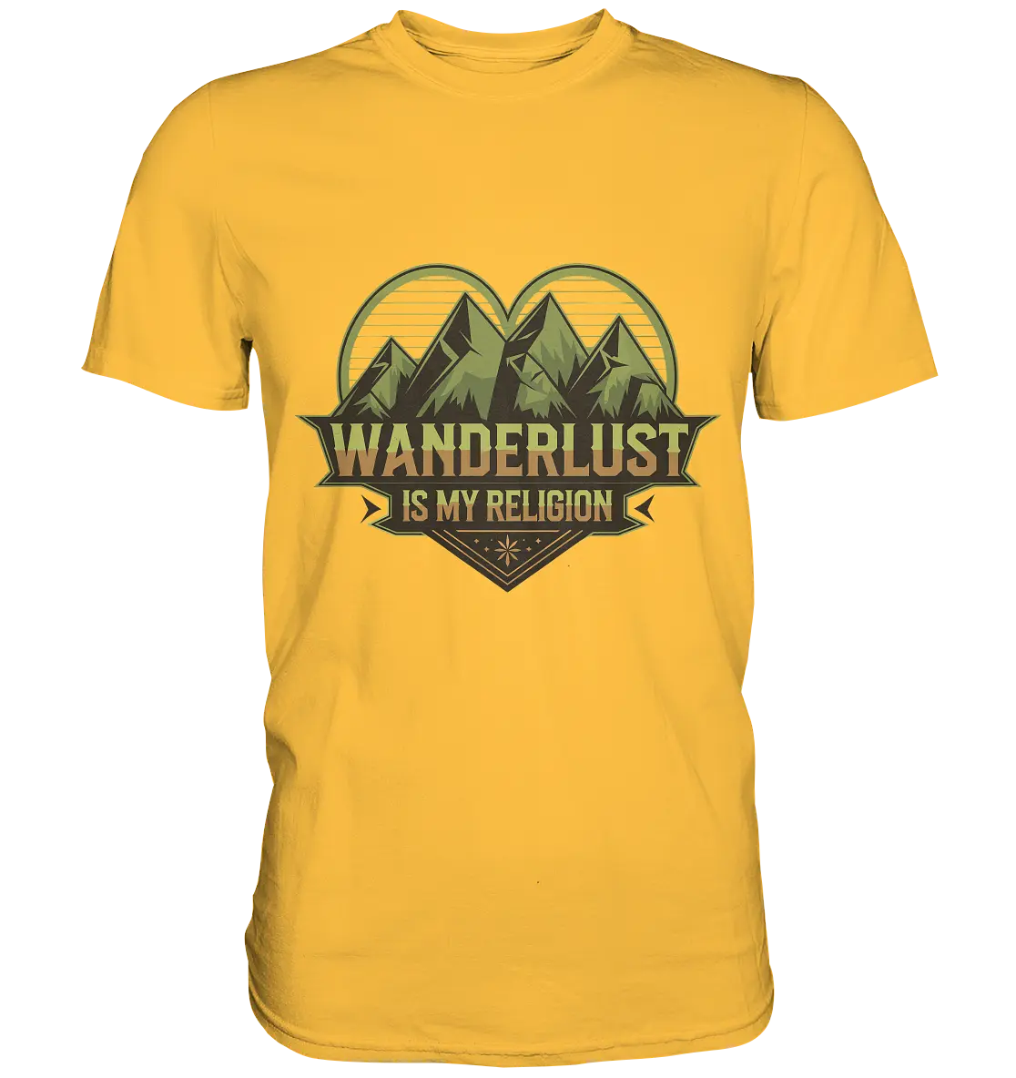 Wanderlust Is My Religion - Berg & Herz - Premium Shirt Bright Lights Arts