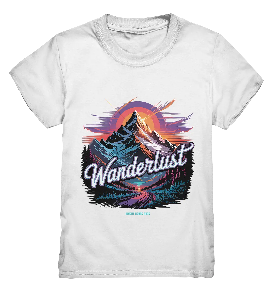 Wanderlust Mountain Adventure - Kids Premium Shirt Bright Lights Arts