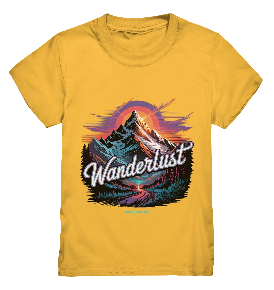 Wanderlust Mountain Adventure - Kids Premium Shirt Bright Lights Arts