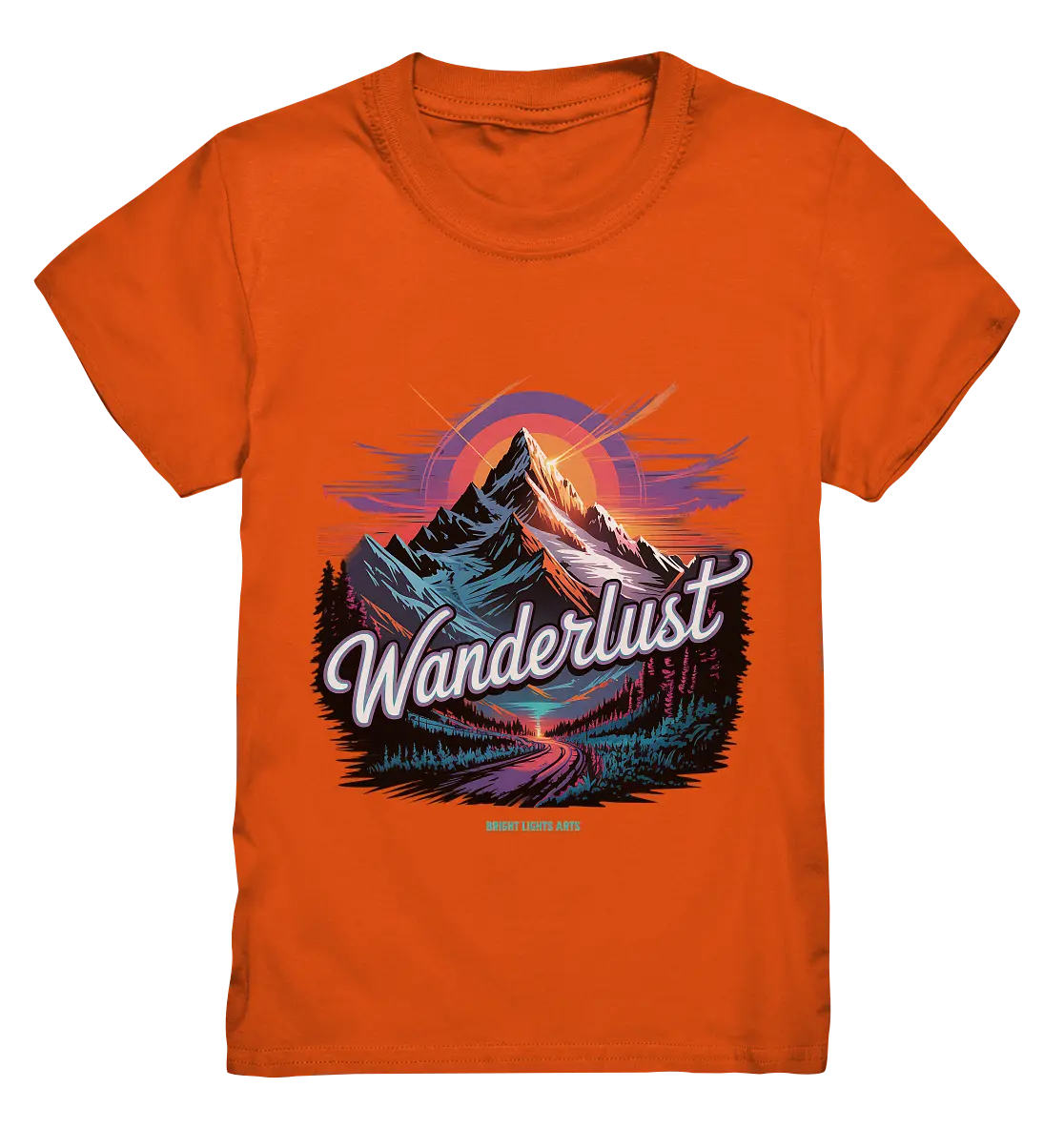Wanderlust Mountain Adventure - Kids Premium Shirt Bright Lights Arts