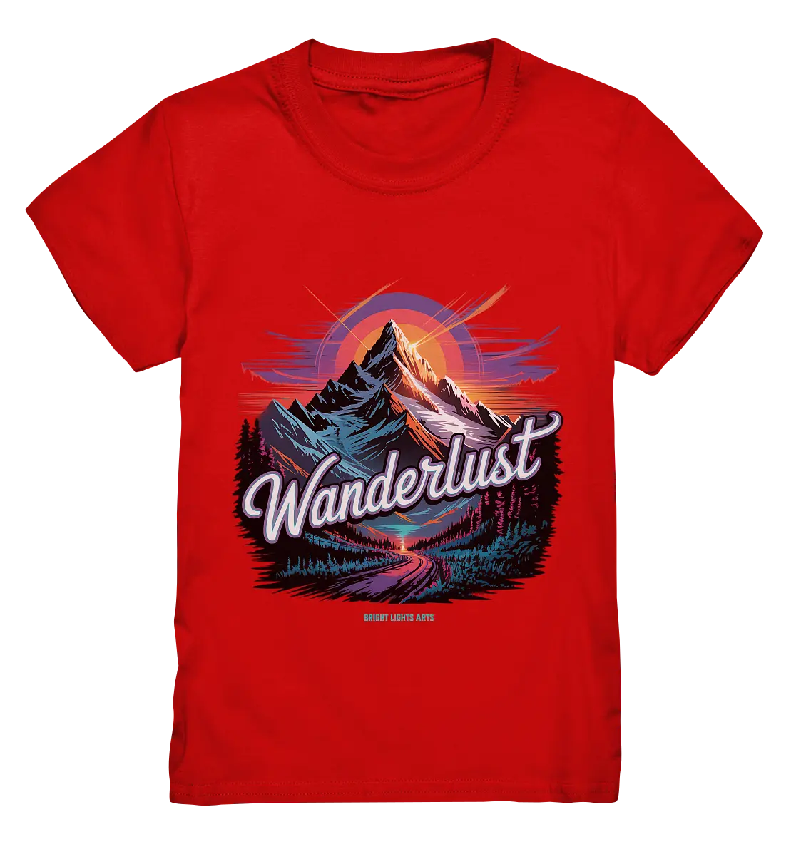 Wanderlust Mountain Adventure - Kids Premium Shirt Bright Lights Arts