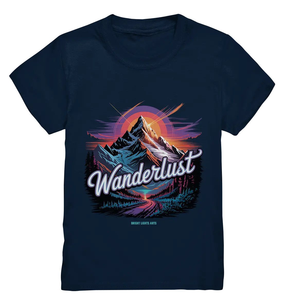 Wanderlust Mountain Adventure - Kids Premium Shirt Bright Lights Arts