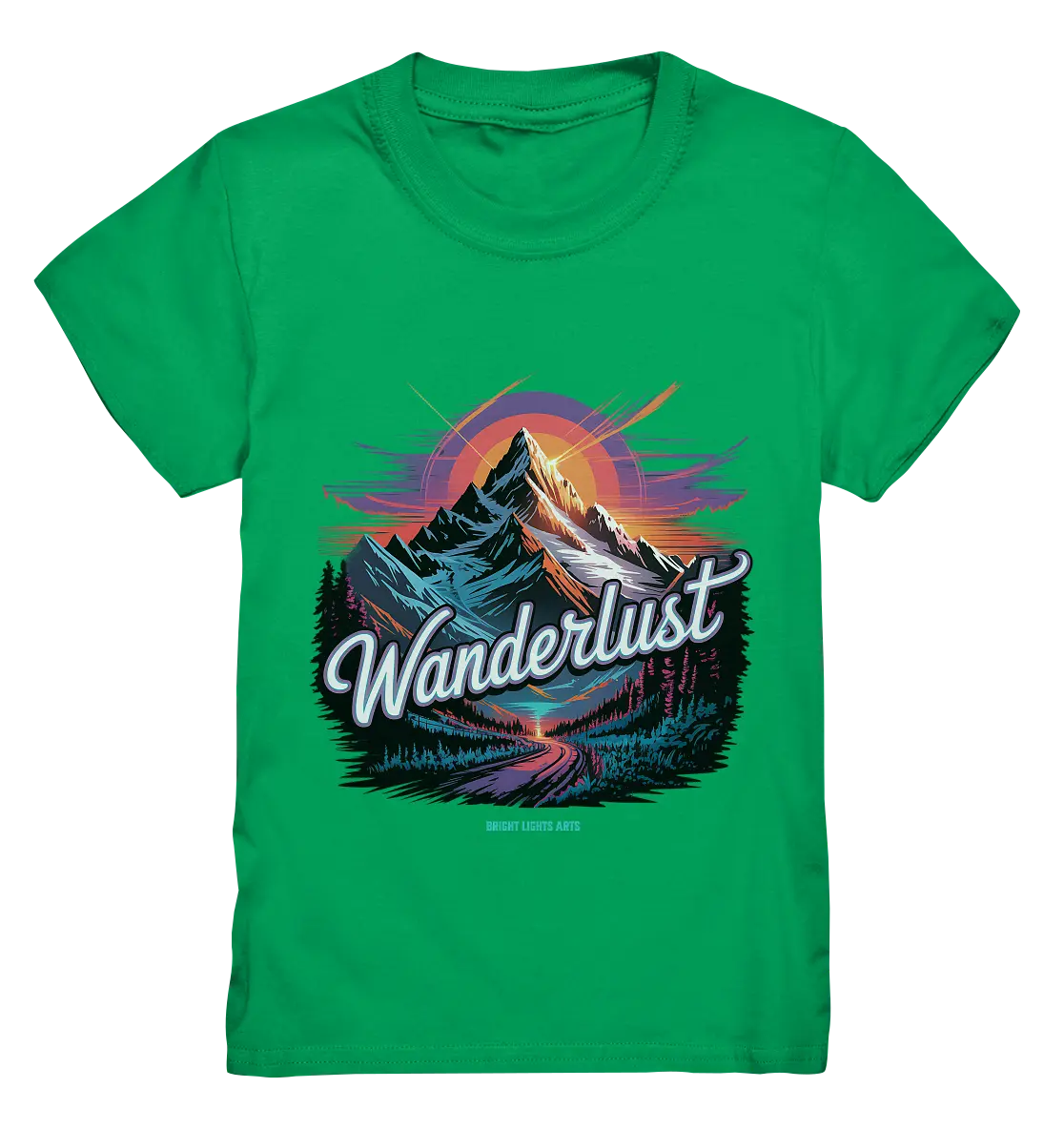Wanderlust Mountain Adventure - Kids Premium Shirt Bright Lights Arts