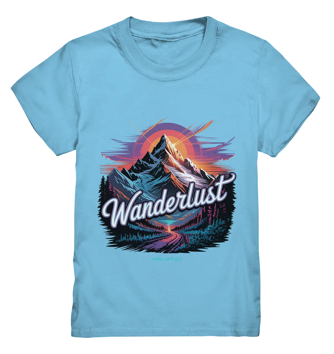 Wanderlust Mountain Adventure - Kids Premium Shirt Bright Lights Arts