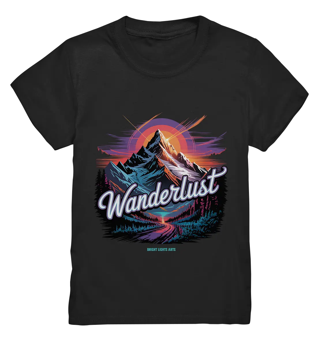 Wanderlust Mountain Adventure - Kids Premium Shirt Bright Lights Arts