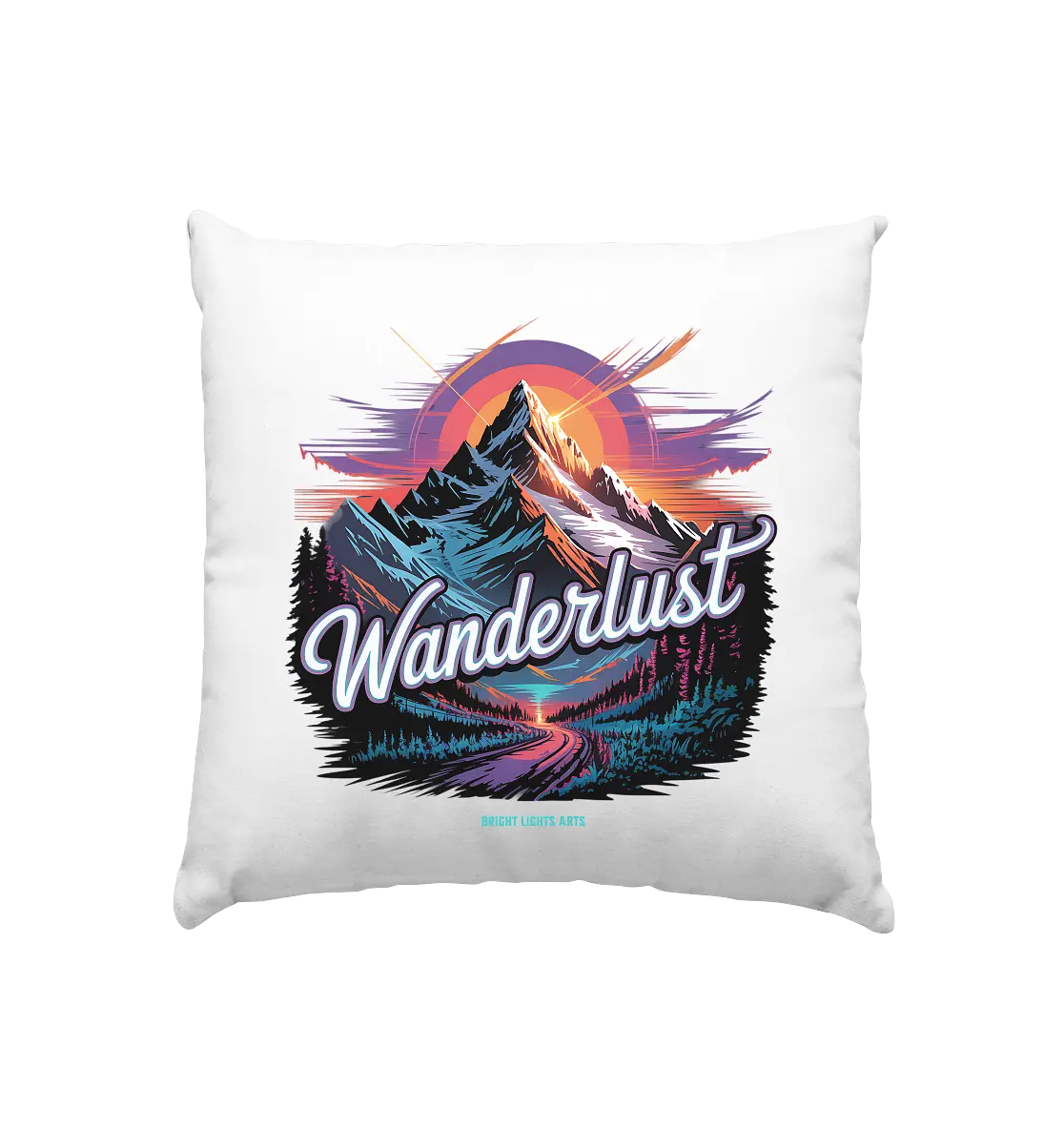 Wanderlust Mountain Adventure - Kissen 40x40cm Bright Lights Arts