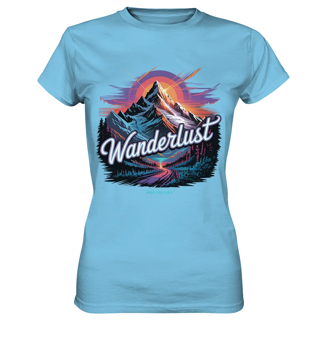 Wanderlust Mountain Adventure - Ladies Premium Shirt Bright Lights Arts