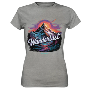 Wanderlust Mountain Adventure - Ladies Premium Shirt Bright Lights Arts