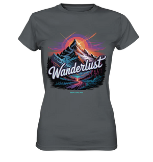 Wanderlust Mountain Adventure - Ladies Premium Shirt Bright Lights Arts