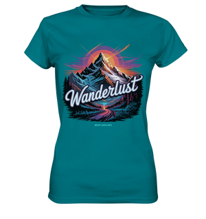 Wanderlust Mountain Adventure - Ladies Premium Shirt Bright Lights Arts