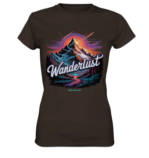 Wanderlust Mountain Adventure - Ladies Premium Shirt Bright Lights Arts