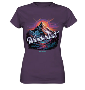 Wanderlust Mountain Adventure - Ladies Premium Shirt Bright Lights Arts