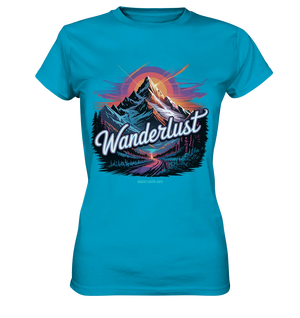 Wanderlust Mountain Adventure - Ladies Premium Shirt Bright Lights Arts
