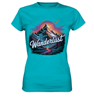 Wanderlust Mountain Adventure - Ladies Premium Shirt Bright Lights Arts