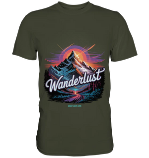 Wanderlust Mountain Adventure - Premium Shirt Bright Lights Arts