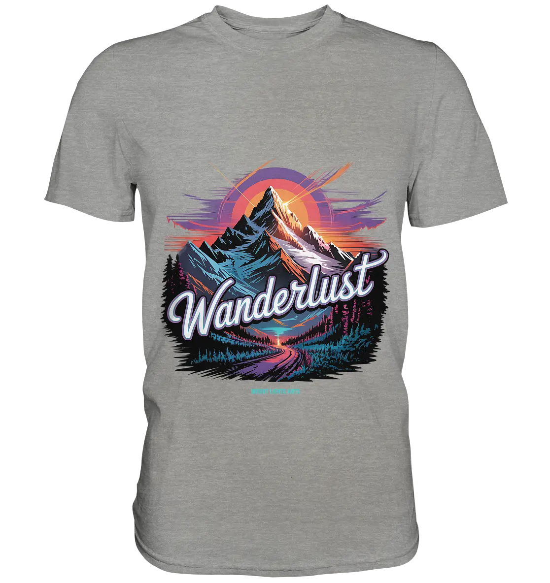 Wanderlust Mountain Adventure - Premium Shirt Bright Lights Arts