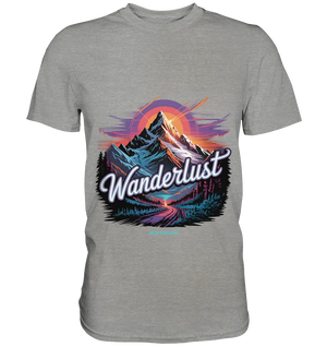 Wanderlust Mountain Adventure - Premium Shirt Bright Lights Arts