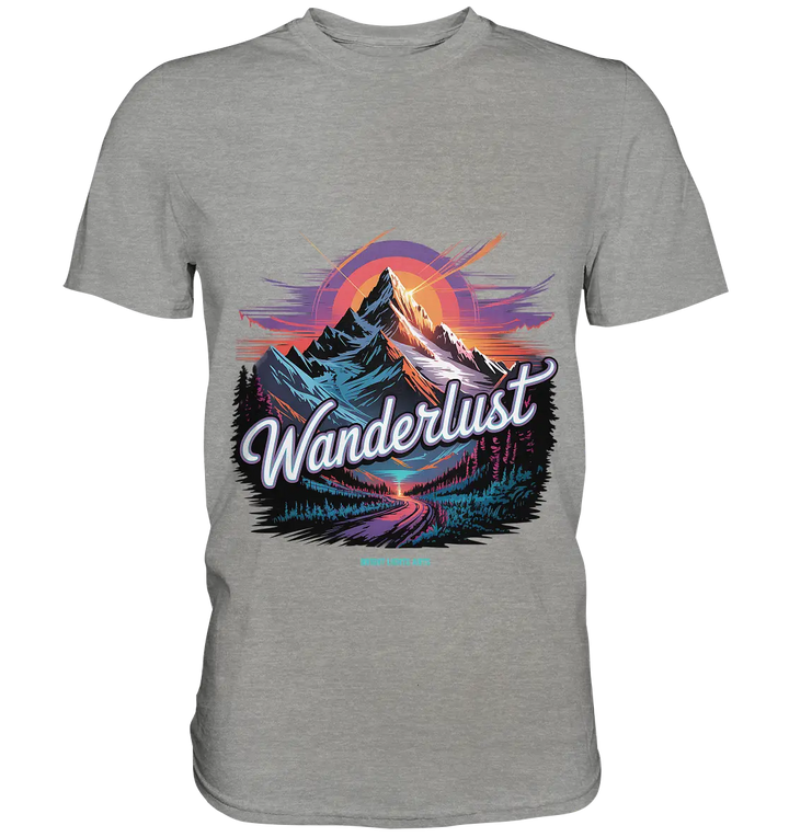 Wanderlust Mountain Adventure - Premium Shirt Bright Lights Arts
