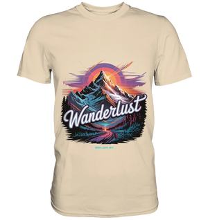 Wanderlust Mountain Adventure - Premium Shirt Bright Lights Arts