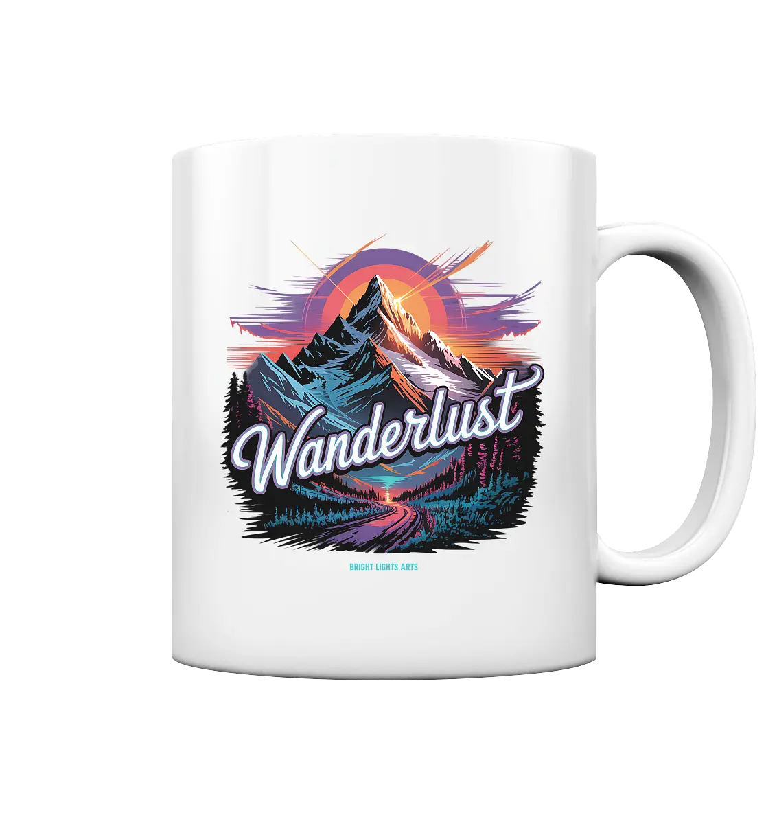 Wanderlust Mountain Adventure - Tasse glossy Bright Lights Arts