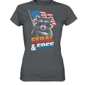 Waschbär im Freiheits-Stil ???? | Feral & Free - Ladies Premium Shirt Bright Lights Arts