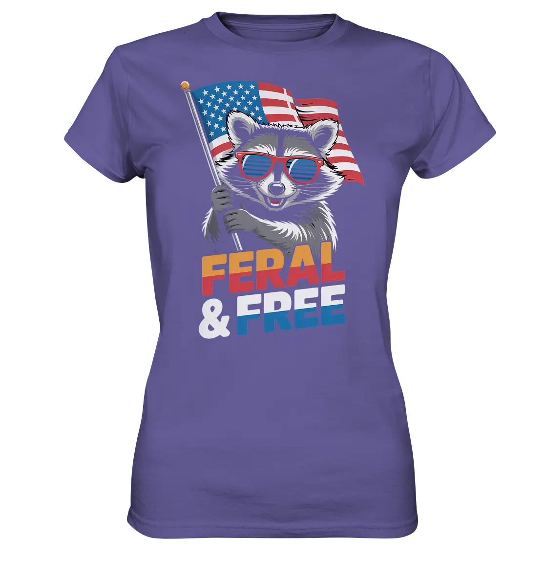 Waschbär im Freiheits-Stil ???? | Feral & Free - Ladies Premium Shirt Bright Lights Arts